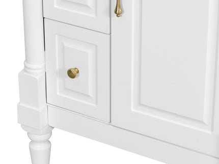 Freestanding Bathroom Vanity With Sink, Adjustable Shelf & Flip Drawer