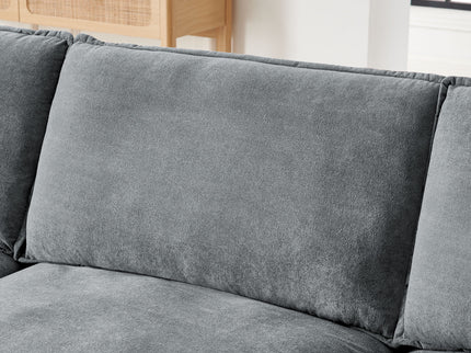 L-Shaped Sectional Sofa With Ottoman, Convertible 4 Seater Couch