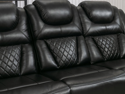 Home Theater Seating Manual Recliner Chair With Center Console And Led Light Strip For Living Room