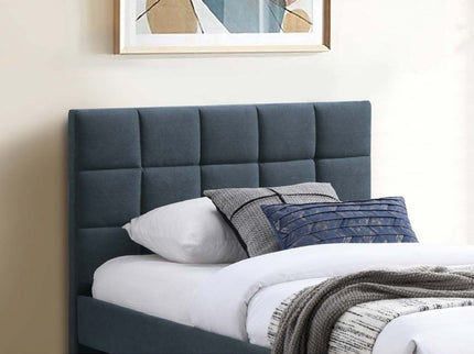 Contemporary Style Bed With Trundle Upholstered Headboard And Footboard Grid Pattern