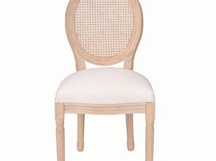 Dining Chairs, Upholstered With Round Back (Set of 2) - Beige