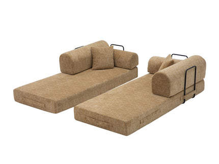 Modern 2 Tone Fabric Convertible Sleeper Sofa Bed