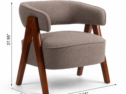 Accent Armchair With Soft Upholstered Seat - Brownish-Red