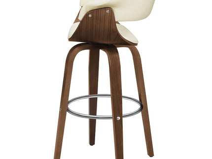 Swivel Bar Stool Elegant Design With Upholstery - Cream