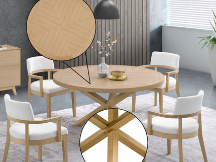 Kasem - Round Table With Matching Chair Dining Room Set
