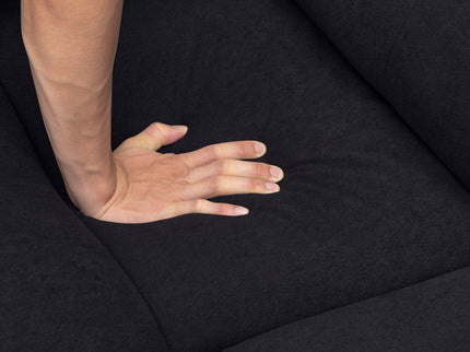 3 Seat Manual Reclining Sofa With Deep Recline - Black