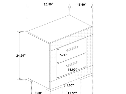 Pierce - 4 Piece Bedroom Set With LED Lighting