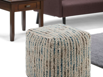 Zoey - Handcrafted Woven Cube Pouf
