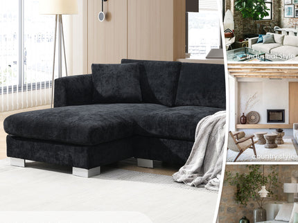 Modern Cloud Sectional Sofa L Shaped Luxury Couch Set With 2 Free Pillows 4 Seat With Oversized Chaise