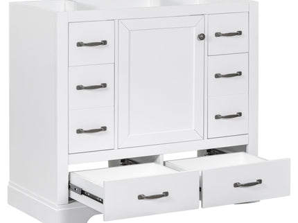 Modern Bathroom Vanity Base Only, 6 Drawer Storage With Adjustable Shelf