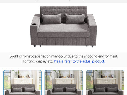 Pull-Out Sofa Bed Convertible Couch With Adjustable Backrest For Living Room