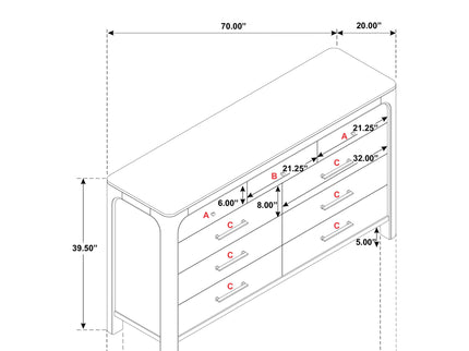 Flores - 9 Drawer Dresser - Mango Color