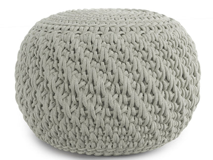 Nisi - Round Knitted Outdoor / Indoor Pouf - Light Gray