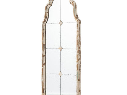 Large & Framed Wall Mirror, Arched Mirror With Decorative Window Look For Living Room - Cream