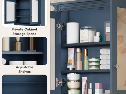Wall-Mounted Medicine Cabinet With 2 Mirrors, Adjustable Shelves