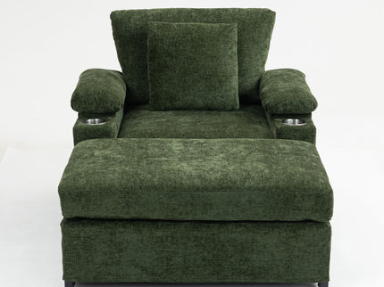 Fabric Sofa Bed With Cupholders And USB Charging Ports Chair For Living Room