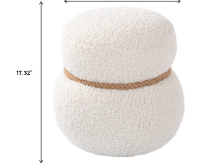 Snowman Stool With Cushion And Solid Wood Frame