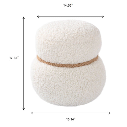 Snowman Stool With Cushion And Solid Wood Frame