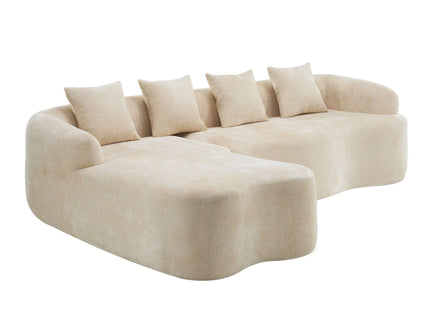 Modular L-Shape Sectional Sofa With Curved Chaise