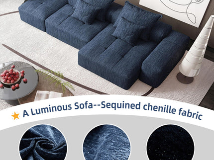Modern Oversized Diy Combination Modular Sectional Sofa & Pillows