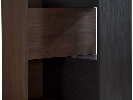 Modern Extendable & Rotating Cabinet With Drawer And Flip Doors For Versatile Storage - Black / Dark Walnut
