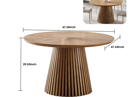 Round Dining Table For Dining Room - Natural Wood