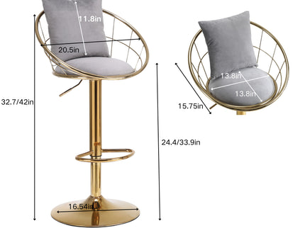 Unique Design Bar Chair, 360 Degree Rotation, Adjustable Height, Suitable For Dining Room And Bar
