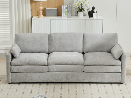 Cozy Upholstered 3 Seater Sofa With Double Cushion