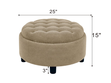 Storage Round Footstool Table Ottoman