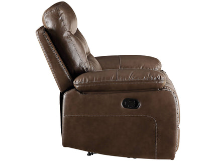 Aashi - Leather Gel Match Recliner Sofa - Brown