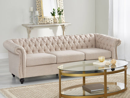 Chesterfield Style 3 Seater Sofa With Deep Button Tufting