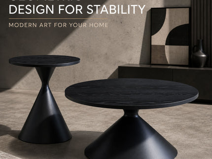 2 Piece Coffee Round Table Set