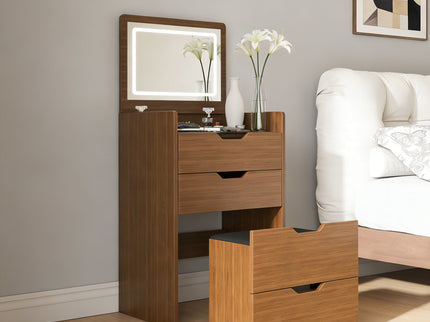 Vanity Desk With Lighted Mirror & Stool