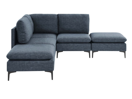 Upholstered Modular Sectional With Tall Legs, Medium Firm Seat