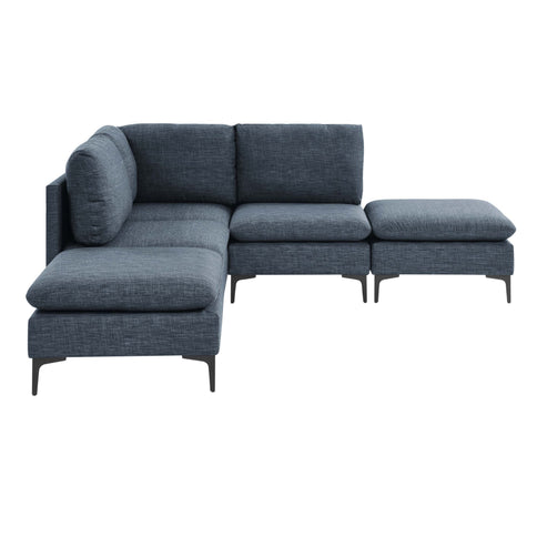 Upholstered Modular Sectional With Tall Legs, Medium Firm Seat