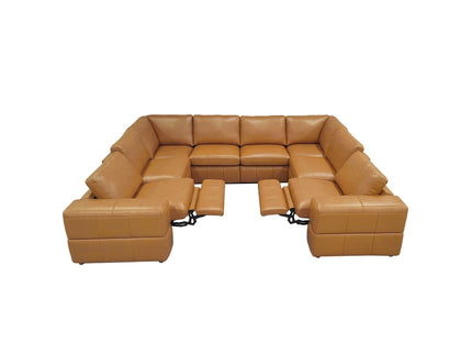 Upholstered Large Arms Sectional With Recliner Seats