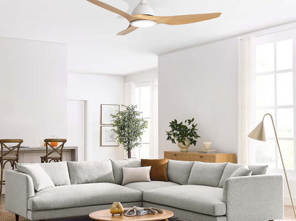 Bredoom Ceiling Fan With Remote Control And LED Light, Blades, Reversible DC Motor For Indoor / Outdoor Use