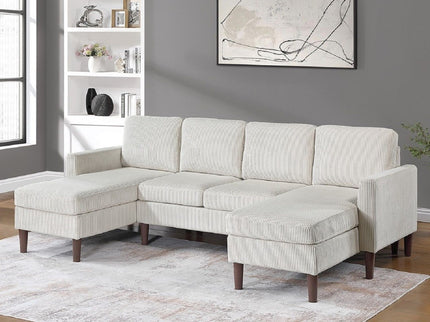 Sectional Set With Dual Chaises And Square Arms