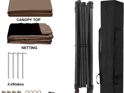 Outdoor Pop Up Gazebo Canopy With 2 Tier Soft Top And Removable Zipper Netting