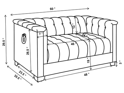 Earline - Upholstered Track Arm Loveseat - White