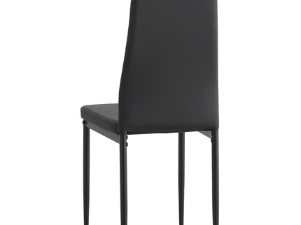 Modern 5 Piece Dining Table Set With Glass Top And Chairs - Black