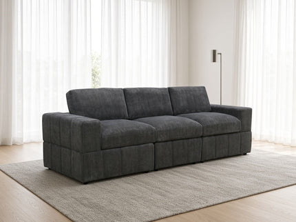 Oversized Modular Sectional Sofa 3 Piece Set For Living Room - Dark Gray