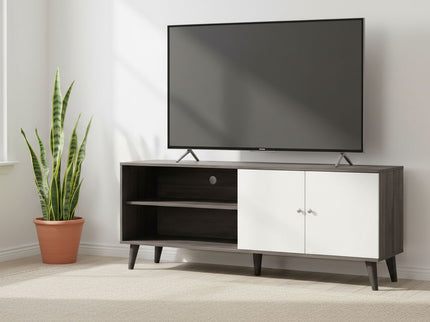 Amidon - TV Stand, With 2 Storage Shelves And 1 Cabinet