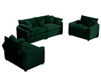 Dark Green / 3 Pc. 2 Seater Sofa, 2 Chairs
