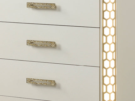 Jasmine - 5 Drawer Chest With Side LED Lightning - Beige