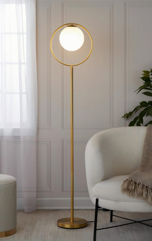 Moon - Contemporary Floor Lamp - Gold / Frosted