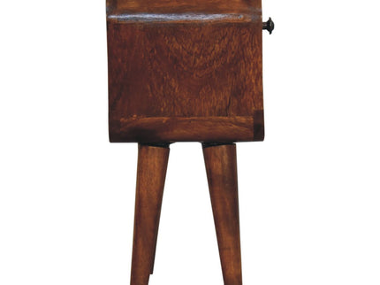 Mini California Curved Nightstand Wth Lower Slot