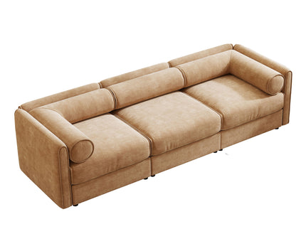 Stylish Sofa With Storage Seat And Cylindrical Backrest