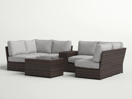 Stylish Modular Wicker Patio Seating Group