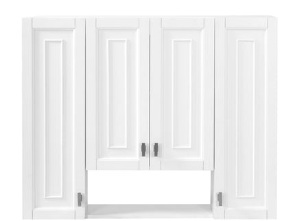 Bathroom Cabinet With 5 Adjustable Shelves, Soft Closing Hinges, Open Shelving Design - White
